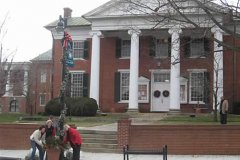 Christmas pots in front of the Courthouse